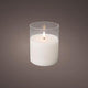 Bougie scintillante LED en verre 10x12,5cm blanc - 5509675