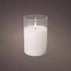 Bougie scintillante LED en verre 10x15cm blanc - 5509680