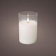 Bougie scintillante LED en verre 10x15cm blanc - 5509680