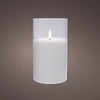 Bougie scintillante LED en verre 7,5x12,5cm blanc - 5509660