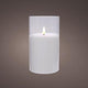 Bougie scintillante LED en verre 7,5x12,5cm blanc - 5509660