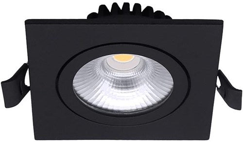 Spot encastrable LED 6w 2700k 85mm 60° carré orientable noir - led4615