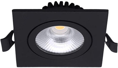 Spot encastrable LED 6w 2700k 85mm 60° carré orientable noir - led4615