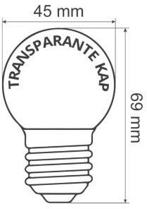 Lampe boule LED E27 clair blanc chaud 1W - LED0146