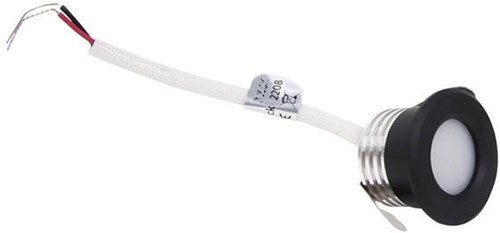 Mini spot encastrable LED 1,5w 2700k 37mm 60° rond fixe noir - led4631