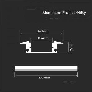 Profil LED encastrable 24,7x7mm 2 mètres mat - 5423270