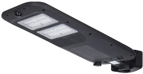 Lampadaire solaire LED 14w 6000k noir + interrupteur crépusculaire - 5014122
