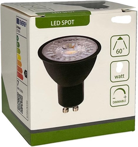 Spot LED gu10 230v 5-50w 60gr noir 2700k dimmable - led0640