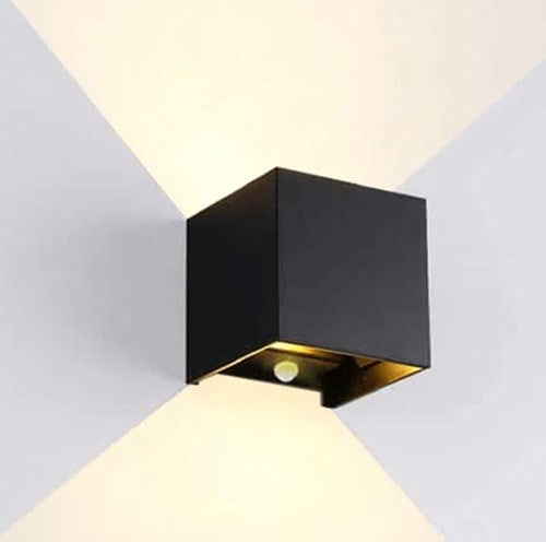 Applique LED 2x3w up down carrée noire 2700k + capteur - 5082077
