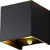 Applique LED 2x3w up down carrée noire 2700k + capteur - 5082077
