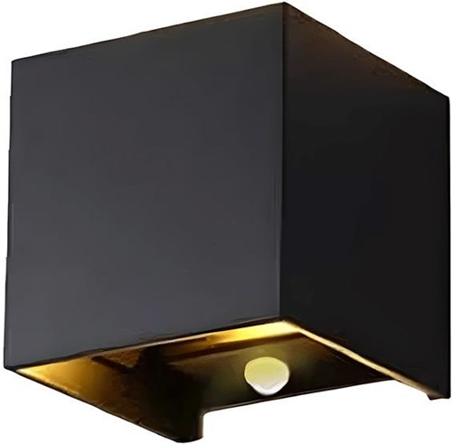 Applique LED 2x3w up down carrée noire 2700k + capteur - 5082077