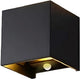 Applique LED 2x3w up down carrée noire 2700k + capteur - 5082077