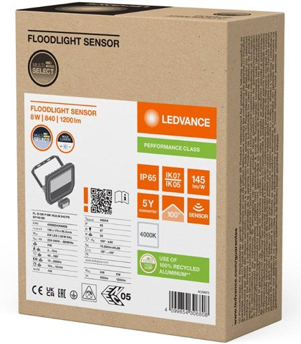 Lampe de chantier Ledvance LED 10w 4000k noir + capteur - 5017551