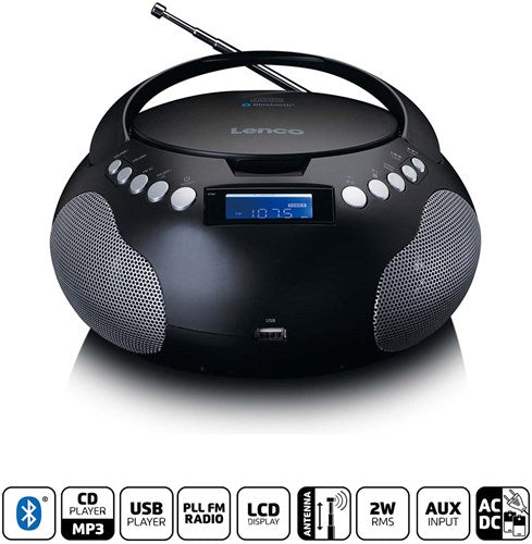 Radio portable Lenco CD MP3 avec USB et Bluetooth noir - SCD-331bk
