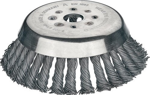 Brosse métallique en acier Lessmann | d. 155 mm épaisseur de fil 0,5 mm | acier 12 mm trou 25,4 mm | 10 000 tr/min | 1 pièce - 4752m101 4752m101