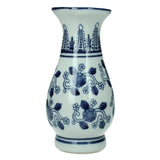 Vase Kersten faïence bleu blanc 8x8xh15 - afbeelding 1