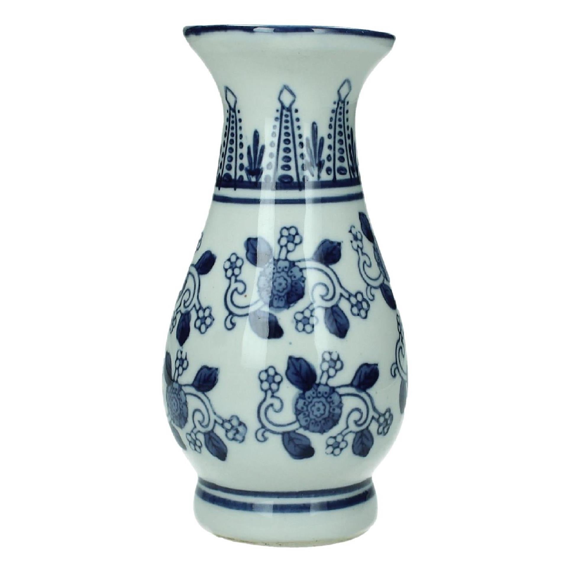 Vase Kersten faïence bleu blanc 8x8xh15