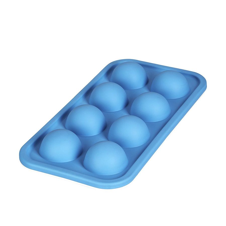 Abi Levivo moule à glaçons silicone demi-cercle 8 cubes bleu