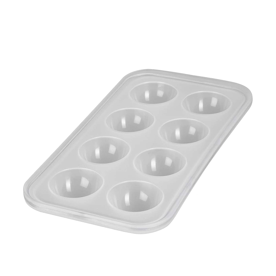 Abi Levivo moule à glaçons silicone demi-cercle 8 cubes blanc