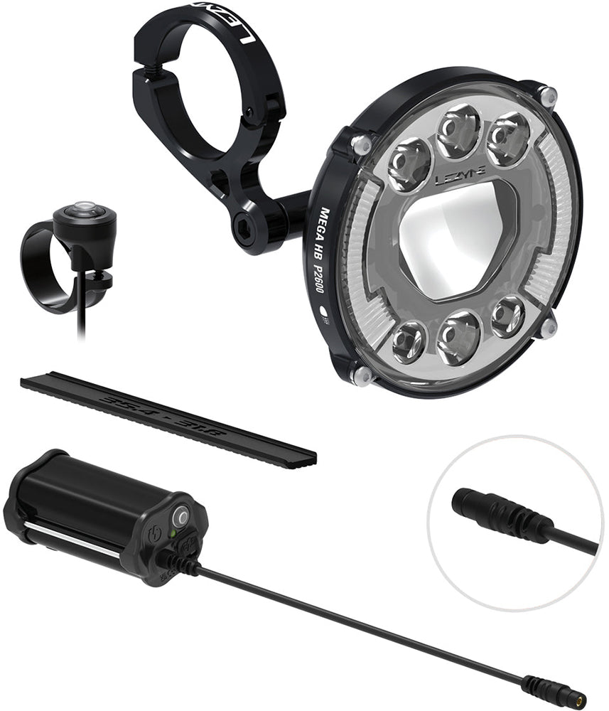 Lezyne mega hb stvzo p2600 kit d'éclairage chargé