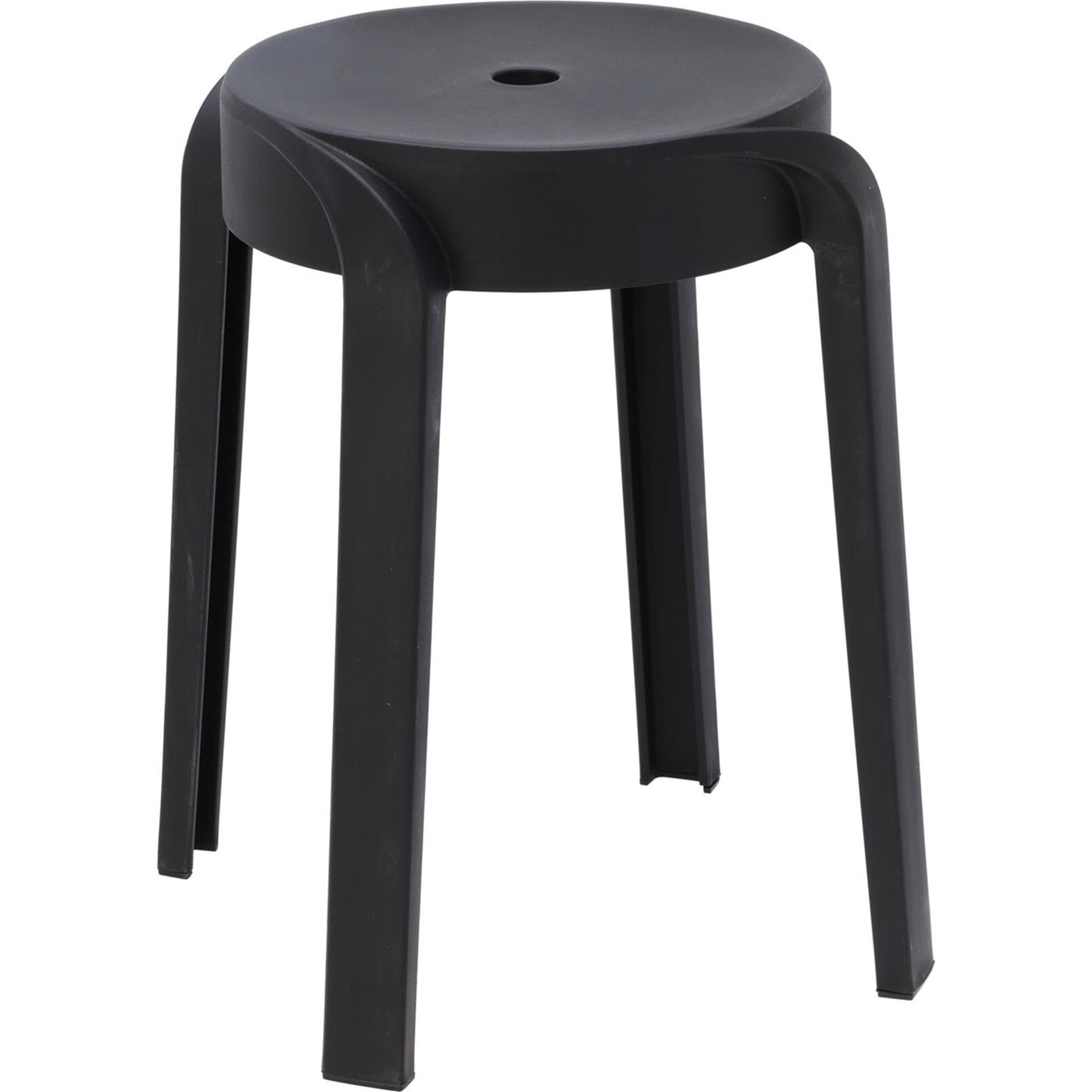Tabouret de décoration empilable noir
