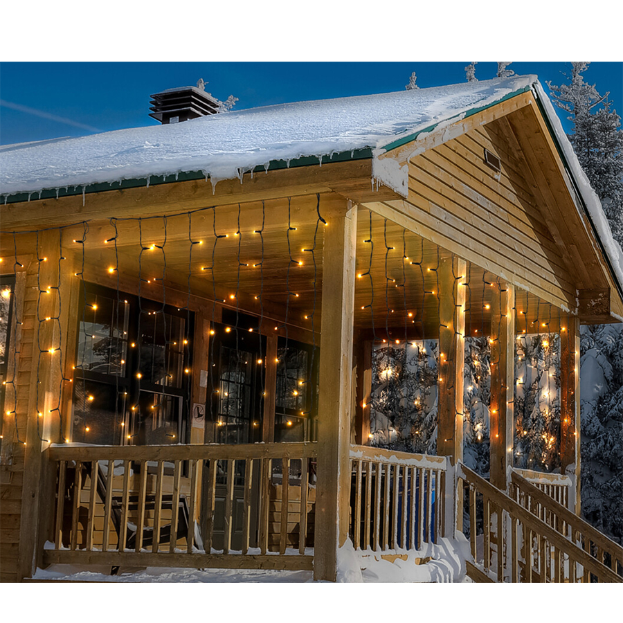 Rideau lumineux clignotant LED blanc chaud 189 LED 200x70cm
