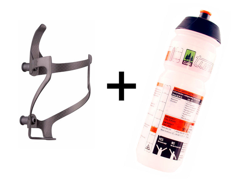 Porte-bidon Tune Linksträger carbone + bidon 750ml