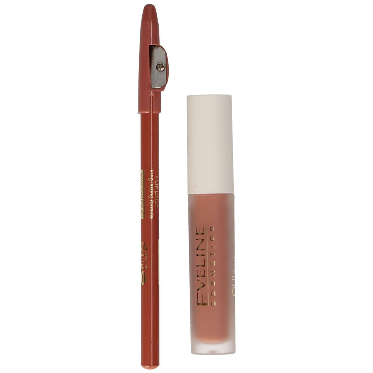 Eveline Eveline Oh! Mes lèvres kit de lèvres Liquid Matt Silky No. 14 Choco Truffe
