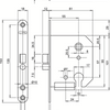 Serrure de porte Lips 2135 | dm55mm | pc57mm | plaque frontale laiton 18x153mm arrondie | gâche spt2131s | Dr 1+3 2+4 - a000325617