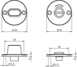 Lèvres s'ajustant autour de la rosette | rond | libre-occupé | acier inoxydable brossé | épaisseur de porte 40mm et 54mm - 10020954 - afbeelding 2