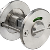 Lèvres s'ajustant autour de la rosette | rond | libre-occupé | acier inoxydable brossé | épaisseur de porte 40mm et 54mm - 10020954