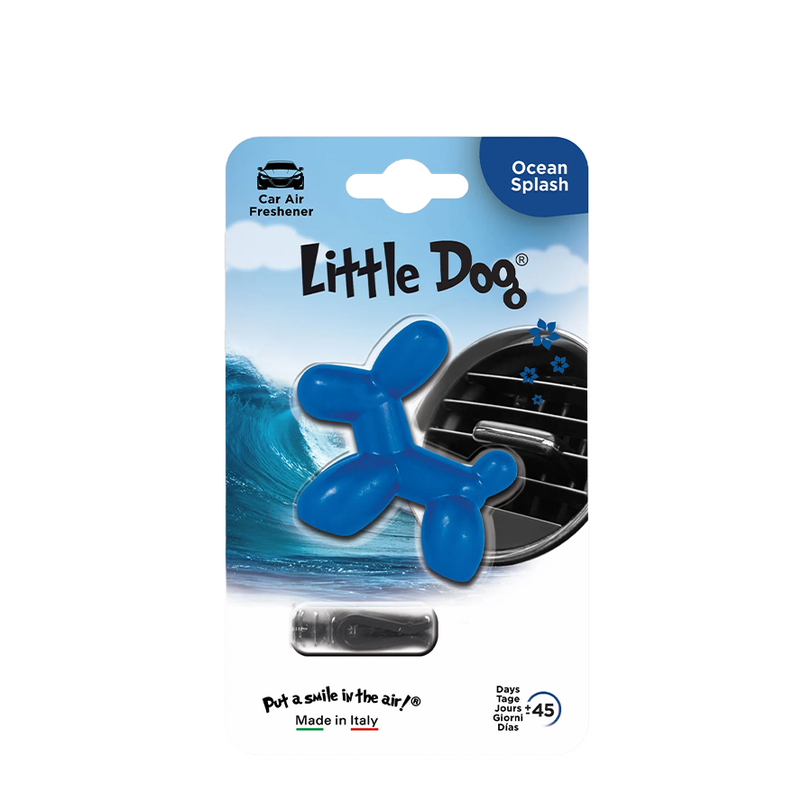Désodorisant pour voiture petit chien, éclaboussures d'océan