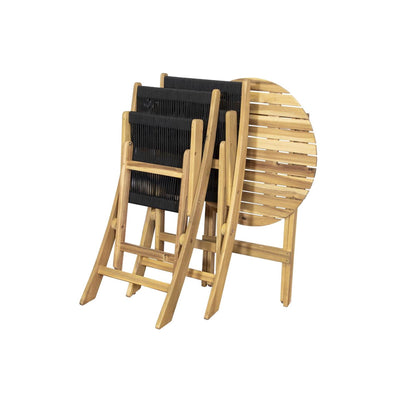 Ensemble bistro Sens-line lanzarote en bois d'acacia