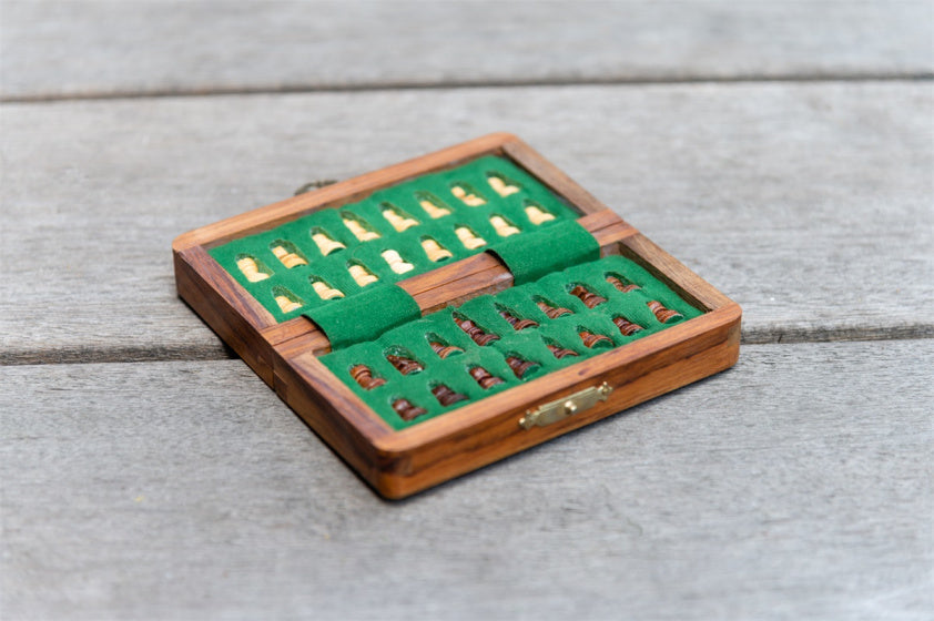 Longfield Games Échecs Ensemble en bois pliable 12,5 cm Natural brun