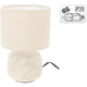 Lampe de table en grès e14 dia14x22cm crème