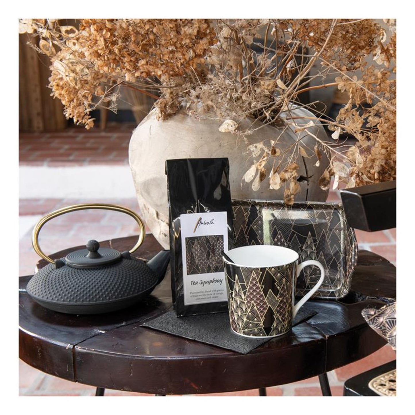 Ambiente torchon de cuisine arbres de luxe noir