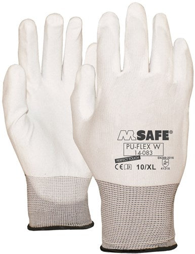 Gant de travail M-safe pu-flex w 14-083 blanc, xl - 11408310 - 11408310