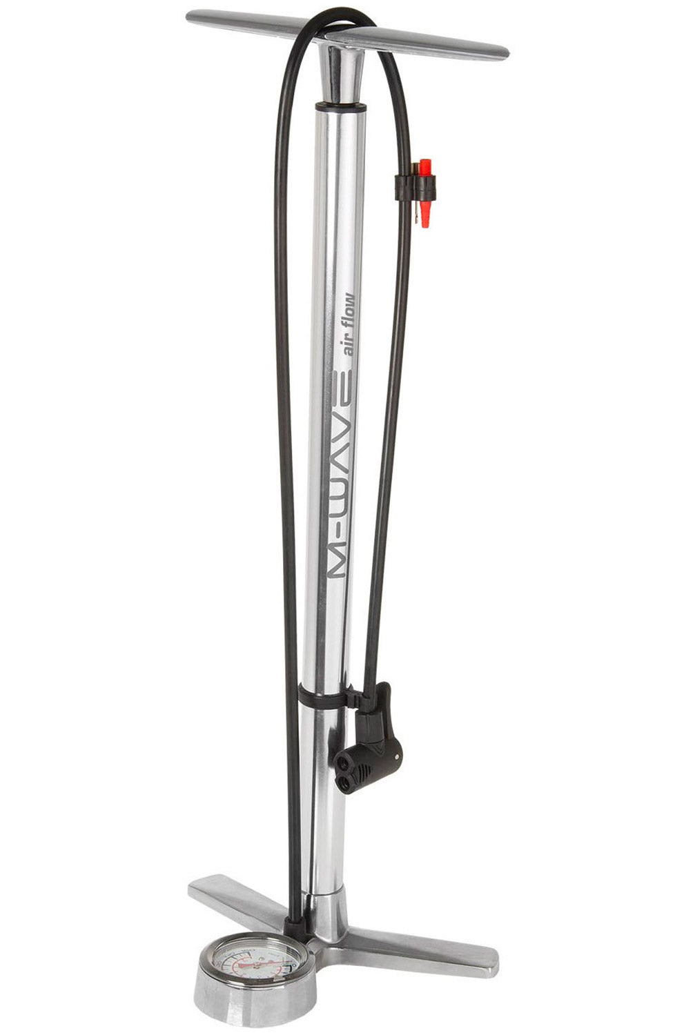 Pompe à vélo avec aluminium manomètre 61 cm argent