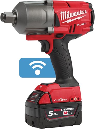Milwaukee m18 onefhiwf34-502x | Clé à chocs à batterie à une clé de carburant 18v 3 4 1627nm dans une boîte hd (batterie 2x 5,0ah + chargeur m12-18 fc) - 4933459730