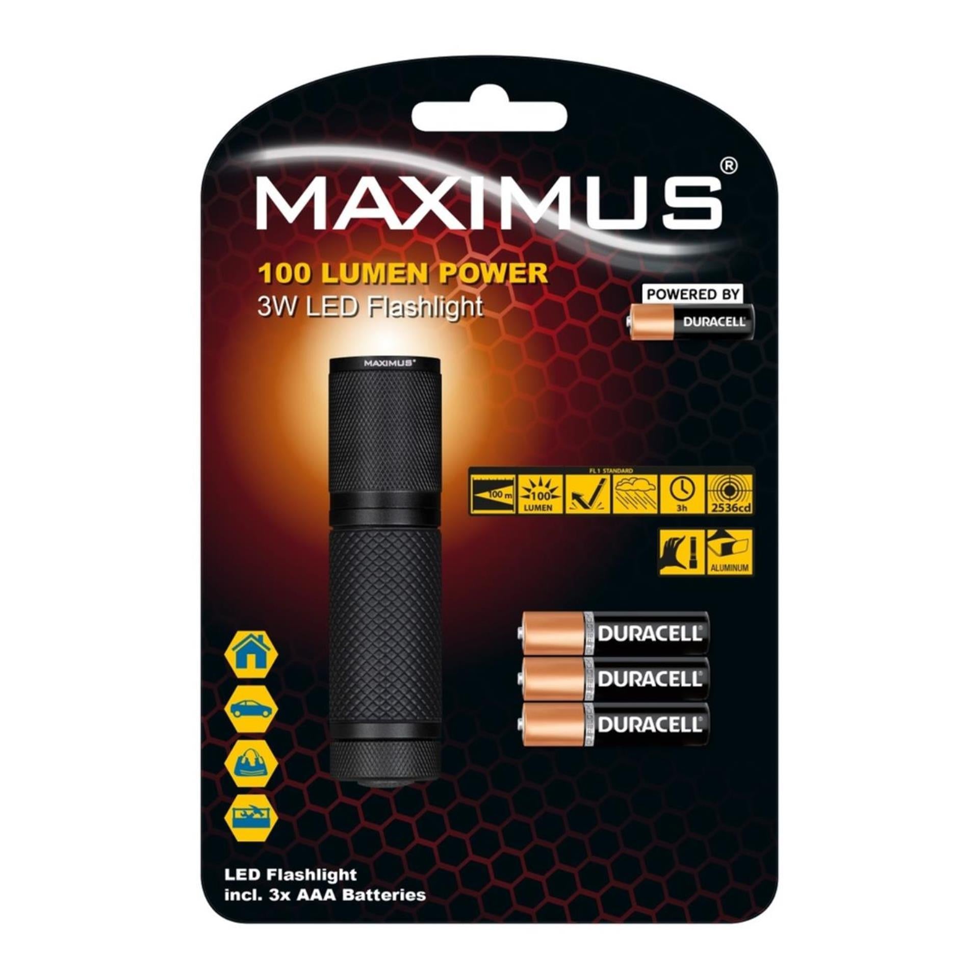 Lampe de poche LED Maximus 3w ø2,8x10cm