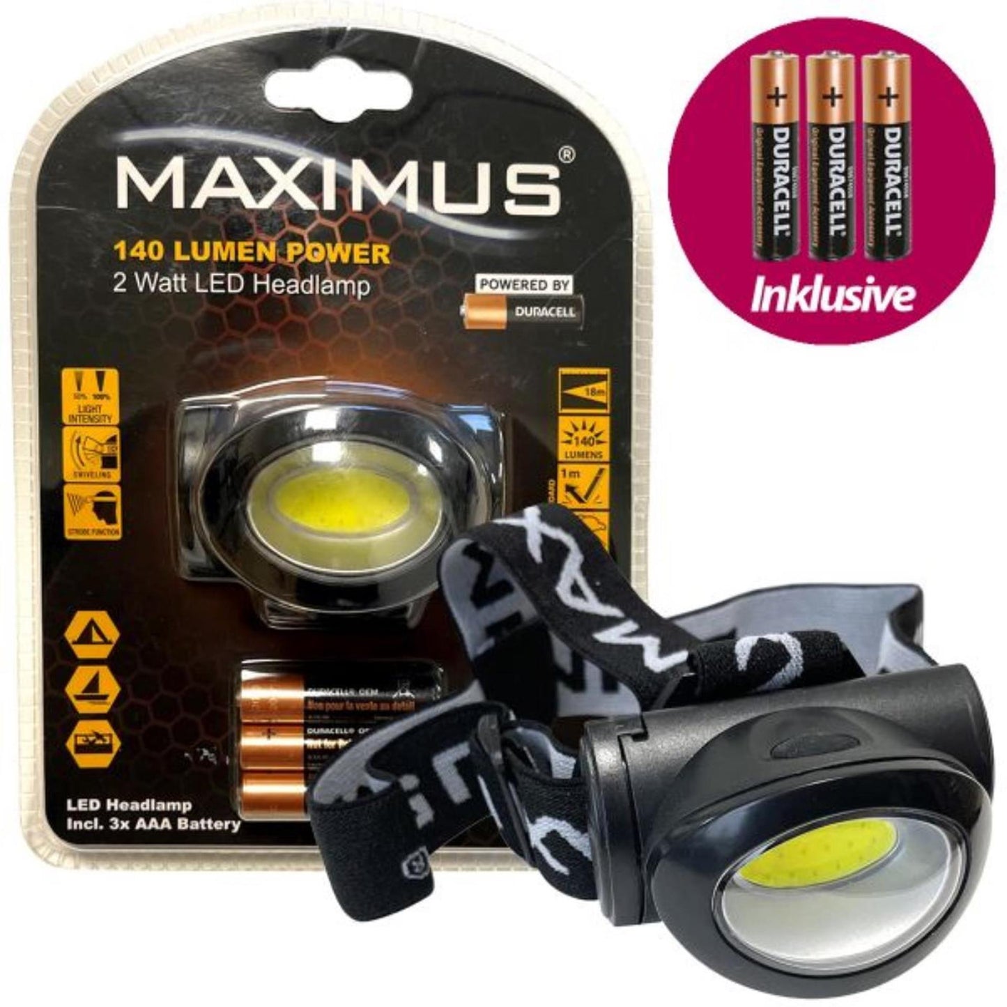 Lampe frontale Maximus LED 2w 140lm