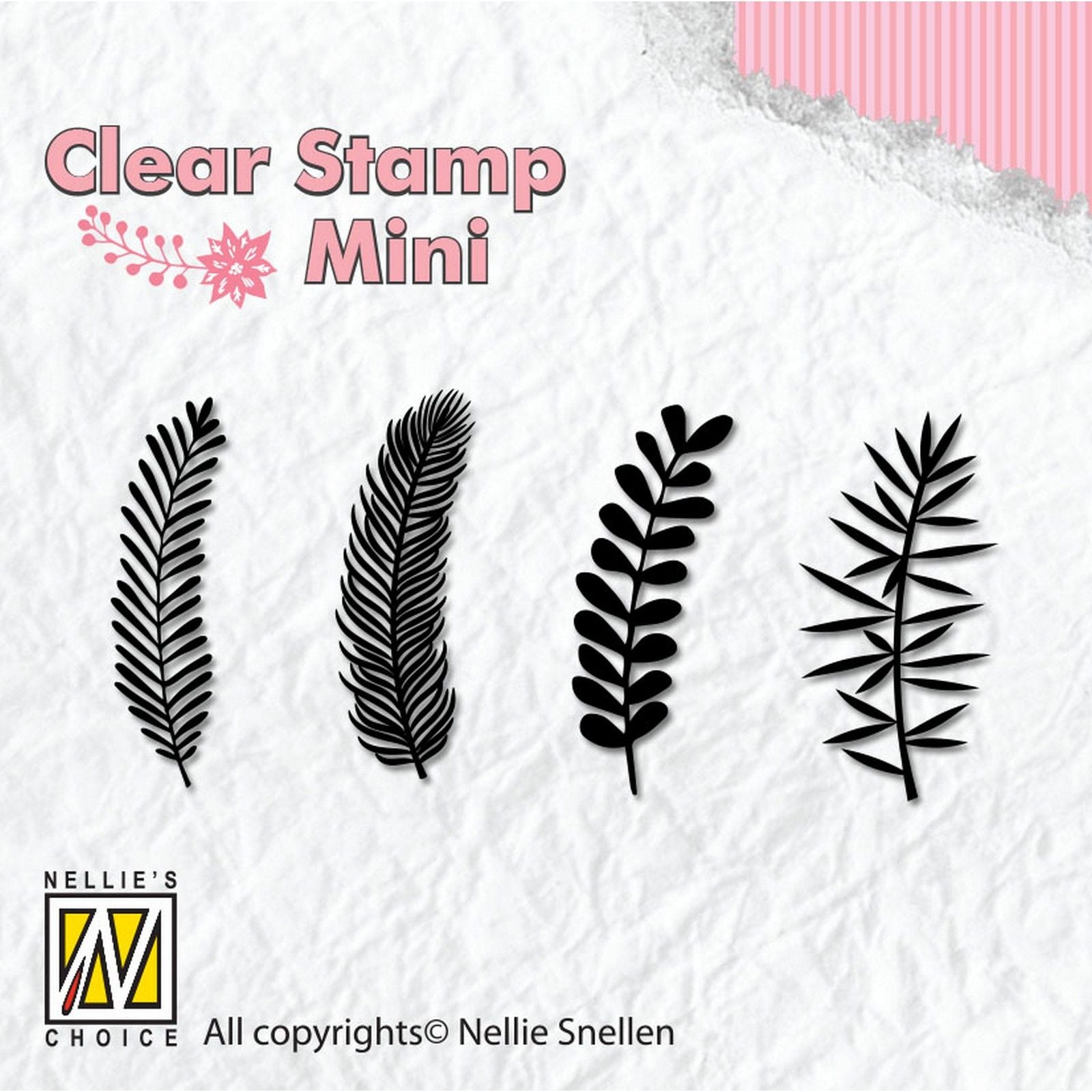 Le choix de Nellie • mini tampons transparents branches de Noël sapin 1.5x3cm 4pcs.
