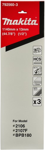 Accessoires Makita 792560-3 | scie à ruban en acier | 1140x13mm | hcs | 14 tpi - 792560-3