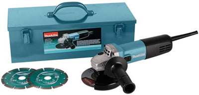 Makita 9558hnrgk3 | meuleuse d'angle avec interrupteur de verrouillage | 230 V | 125 mm | dans un coffret en acier | y compris ensemble d'accessoires