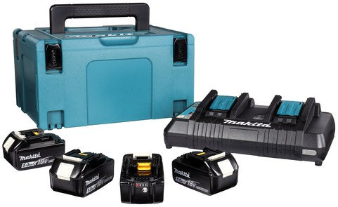 Makita kit de démarrage de batterie lxt dc18rd 4xbl1850b