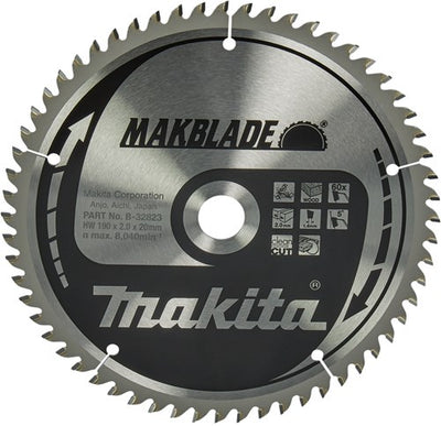 Accessoires Makita lame de scie à tronçonner | bois | 190x20x2.0 60t 5g - b-32823