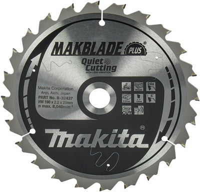 Accessoires Makita lame de scie à tronçonner | bois | qc 190x20x2.2 24t 5g - b-32437