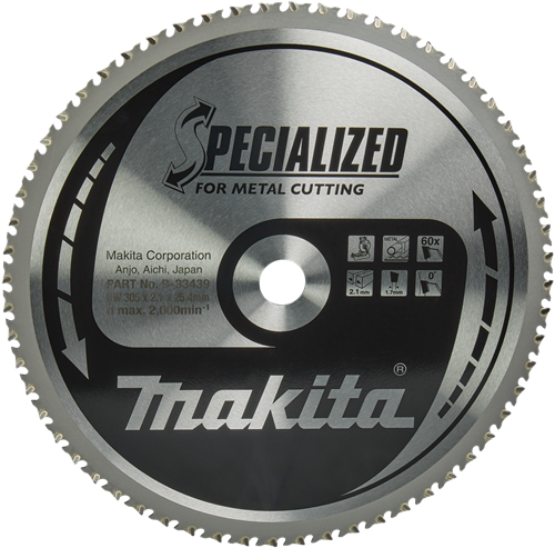 Accessoires Makita lame de scie à tronçonner acier | spécialisé 305x25,4x2,1 60t 0g - b-33439 - b-33439