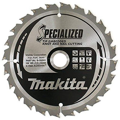 Accessoires Makita b-33093 lame de scie circulaire bois (clou à nœud) | spécialisé | 165x20x2,0 | 24 jours | 23g-b-33093