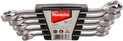 Accessoires Makita b-65545 | jeu de clés à anneau | ouvert | 5 pièces - b-65545